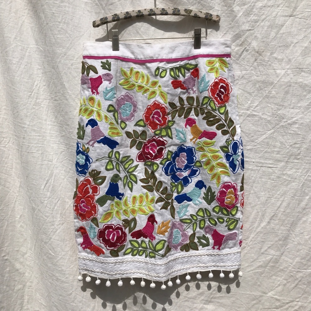 Size small Anthro embroidered skirt